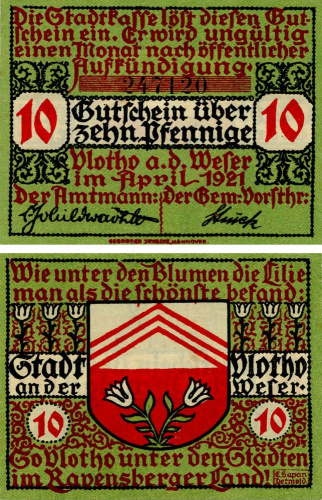 фото Германия Нотгельд 10 пфеннигов 1921 F-VF Ганновер