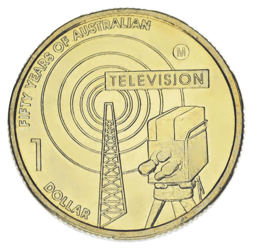 фото Австралия 1 доллар 2006 UNC 50 лет австралийскому телевидению