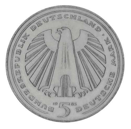 фото Германия 5 марок 1985 VF-AU 150 лет железным дорогам
