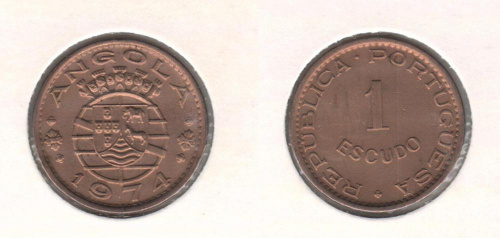 фото Ангола 1 эскудо 1974 VF (KM#76)