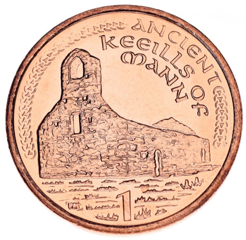 фото Остров Мэн 1 пенни 2002 UNC