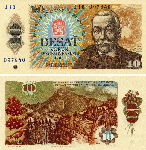 фото Чехословакия 10 крон 1986 UNC (P94c)