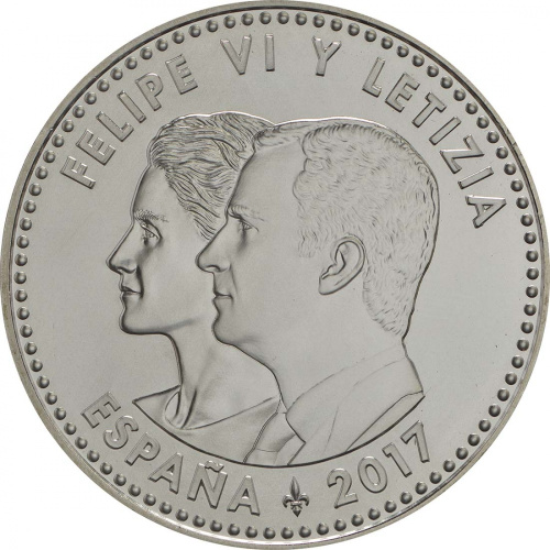 фото Испания 30 евро 2017 Серебро UNC 25 лет договору о Европейском союзе