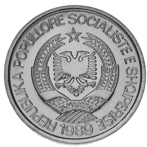 фото Албания 2 лека 1989 UNC