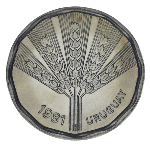 фото Уругвай 2 песо 1981 UNC Памятная