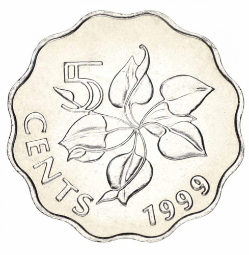 фото Свазиленд 5 центов 1999 AU-UNC