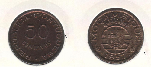 фото Мозамбик 50 сентаво 1957 VF (KM#81)