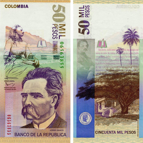 фото Колумбия 50000 песо 2014 UNC (P455)