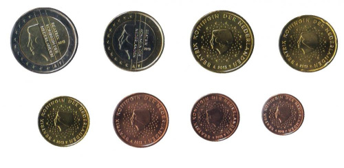 фото Нидерланды набор из 8 монет евро 2013 UNC 1, 2, 5, 10, 20, 50 евроцентов, 1, 2 евро