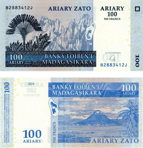 фото Мадагаскар 100 ариари 2004 UNC (P86)