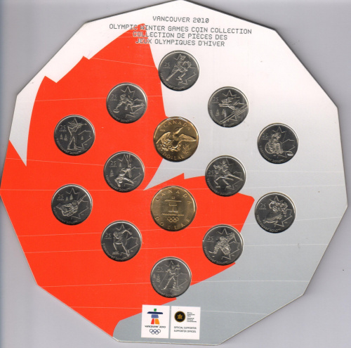 фото Канада набор из 17 монет 2007-2010 UNC