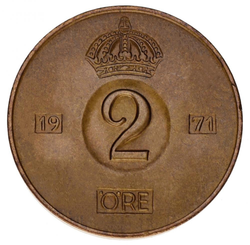 фото Швеция 2 эре 1971 AU-UNC