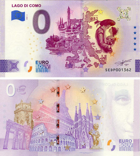 фото Италия 0 ЕВРО 2025 UNC Озеро Комо