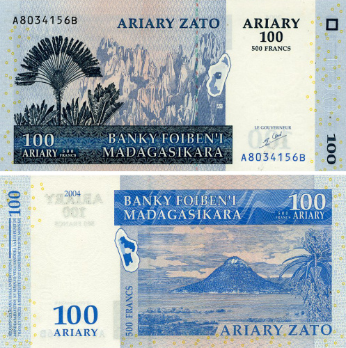 фото Мадагаскар 100 ариари 2008 UNC (P86a)
