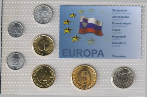 фото Словения набор из 8 монет 1992-2000 UNC