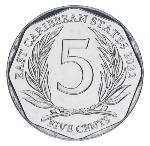 фото Восточные Карибы 5 центов 2022 UNC