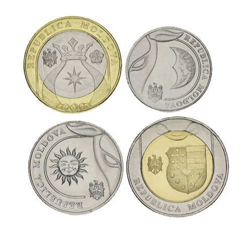 фото Молдавия набор из 4 монет 2018-2024 UNC 1, 2, 5, 10 лей