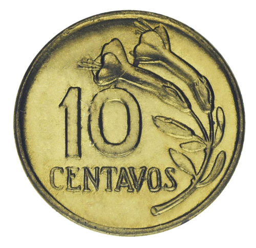фото Перу 10 сентаво 1968 F-VF