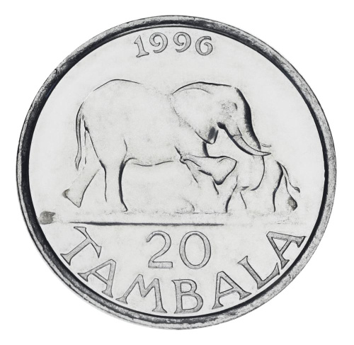 фото Малави 20 тамбал 1996 AU-UNC Слон