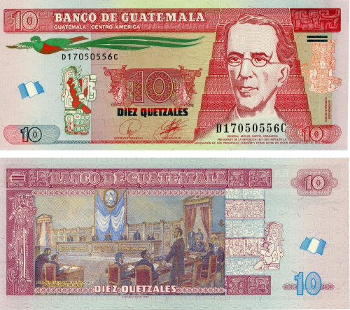 фото Гватемала 10 кетсалей 2010 UNC (P123a)