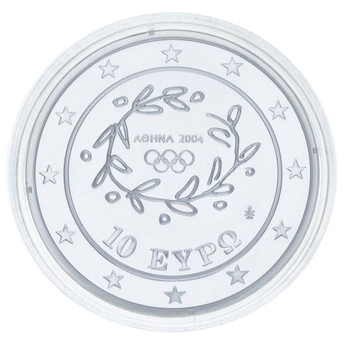 фото Греция 10 евро 2004 Серебро Proof XXVIII летние олимпийские игры в г. Афины - Борьба