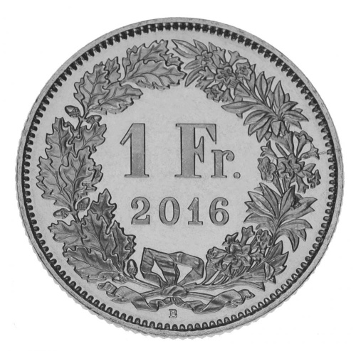 фото Швейцария 1 франк 2016 UNC