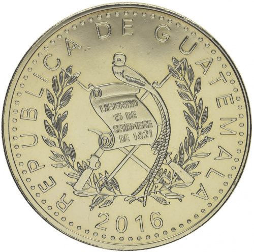 фото Гватемала 1 кетсаль 2016 UNC (KM#284)