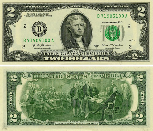 фото США 2 доллара 2017 UNC (PW545)
