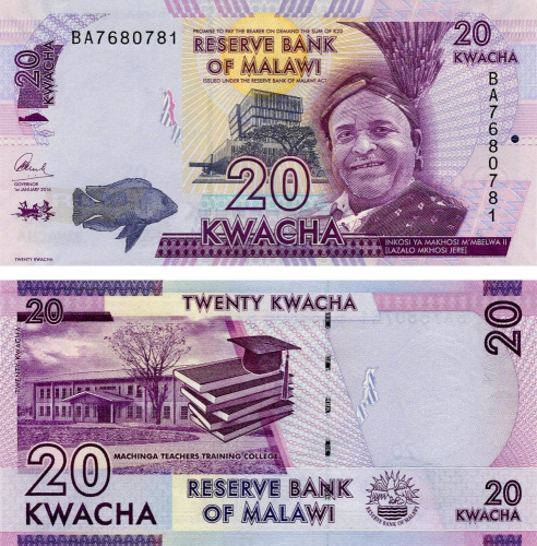 фото Малави 20 квача 2016 UNC (P63c)