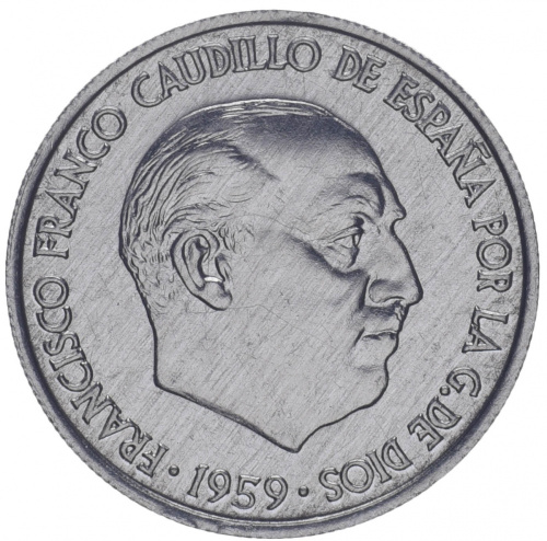 фото Испания 10 сентим 1959 XF (KM#790)