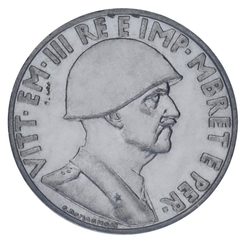 фото Албания 1 лек 1939 F-VF Итальянская оккупация