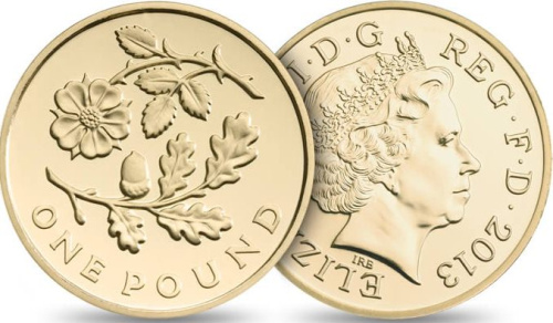 фото Великобритания набор из 2 монет по 1 фунту 2013 «Англия и Уэльс» UNC в сувенирной упаковке