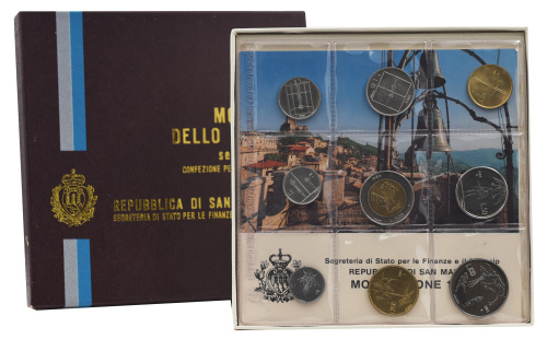 фото Сан-Марино набор из 9 монет 1983 UNC 1, 2, 5, 10, 20, 50, 100, 200, 500 лир