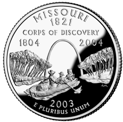 фото США 25 центов (квотер) 2003 P «Штаты и территории - Миссури» UNC (KM#346)