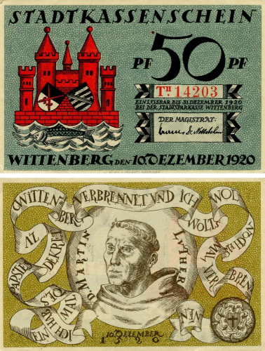 фото Германия Нотгельд  50 пфеннигов  1920 F-VF Виттенберг