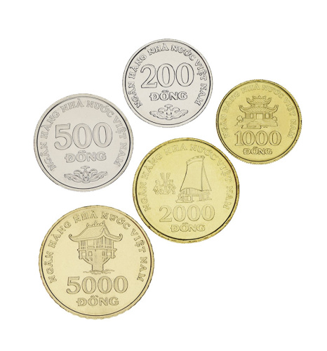 фото Вьетнам набор из 5 монет 2003 UNC 200, 500, 1000, 2000, 5000 донг