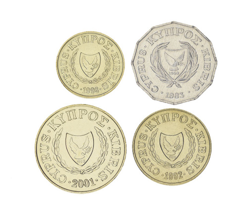 фото Кипр набор из 4 монет 1983-1996 UNC 0,5, 1, 2, 5 центов
