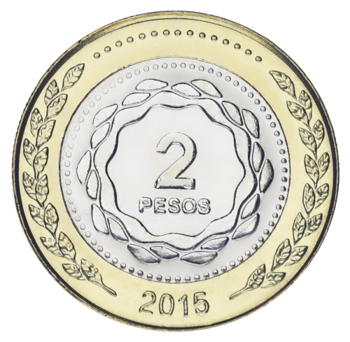 фото Аргентина 2 песо 2015 UNC