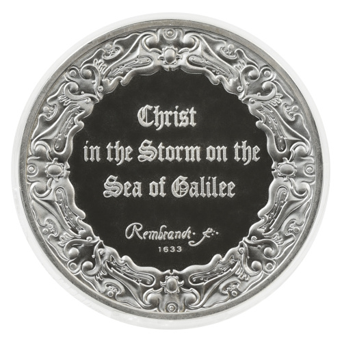 фото США Памятная медаль 1972-1976 Серебро Proof Рембрандт - Христос во время шторма на море (Ag 925, 67 грамм)