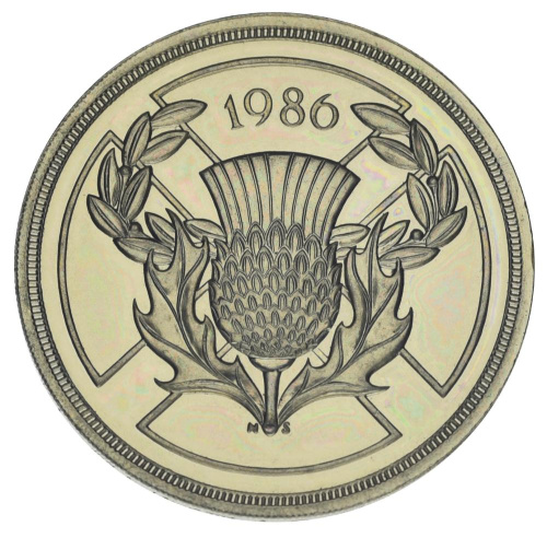 фото Великобритания 2 фунта 1986 AU-UNC