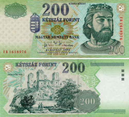фото Венгрия 200 форинтов 2004 UNC (P187d)