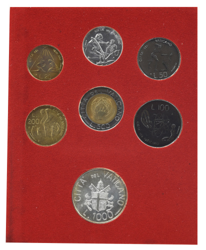 фото Ватикан набор из 7 монет 1983 AU-UNC Римский папа - Иоанн Павел II 5-й год правления