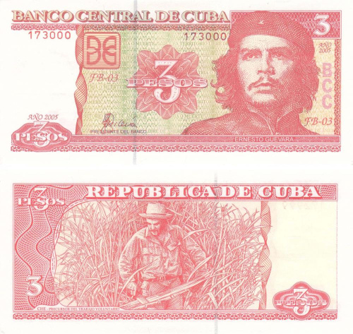 фото Куба 3 песо 2005 Че Гевара UNC (P127b)