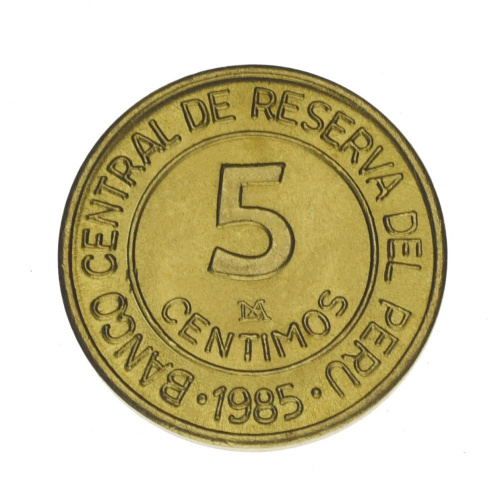 фото Перу 5 сентимо 1985 VF-AU
