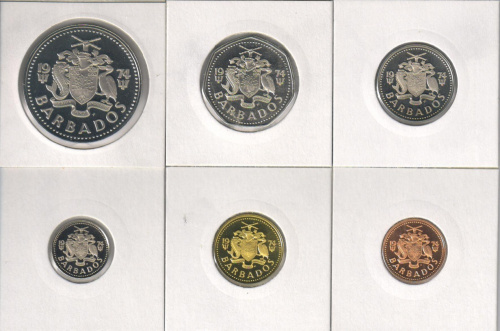 фото Барбадос набор из 6 монет 1974 UNC