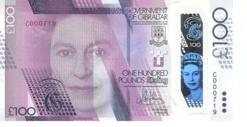 фото Гибралтар 100 фунтов 2017 UNC (P40)
