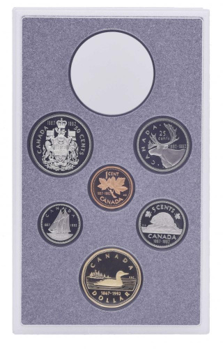 фото Канада набор из 6 монет 1992 Proof 1, 5, 10, 25, 50 центов, 1 доллар