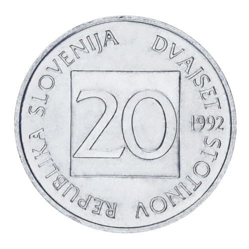 фото Словения 20 стотинов 1992-1993 UNC Сова