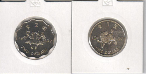 фото Гонконг набор из 3 монет 1997 UNC