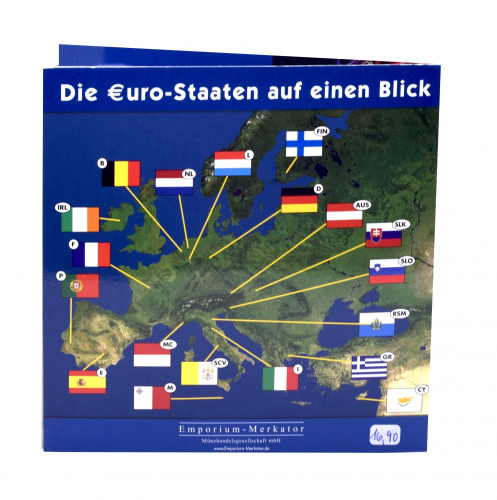 фото Германия набор из 5 монет по 2 евро 2009 A, D, F, G, J 10 лет союзу UNC в сувенирной упаковке